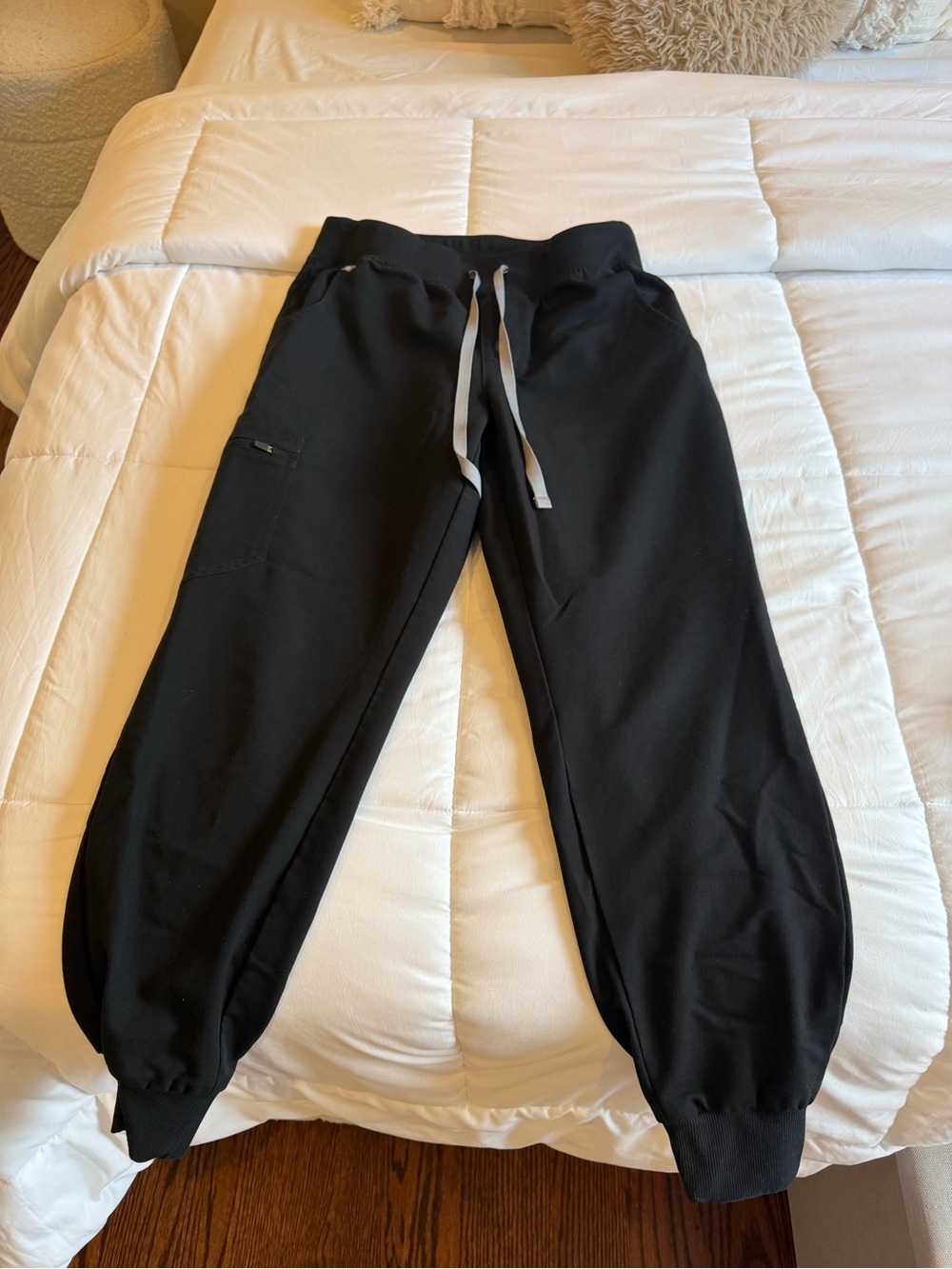 Figs Black Women's Jogger Sweatpants with Gray Drawstrings